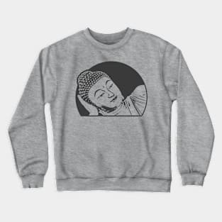 Reclining Buddha Art Black Color Crewneck Sweatshirt